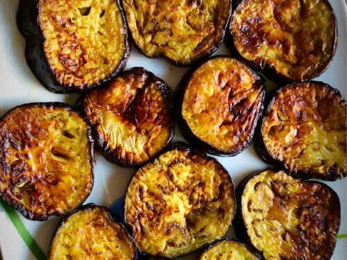 смажені баклажани з часником